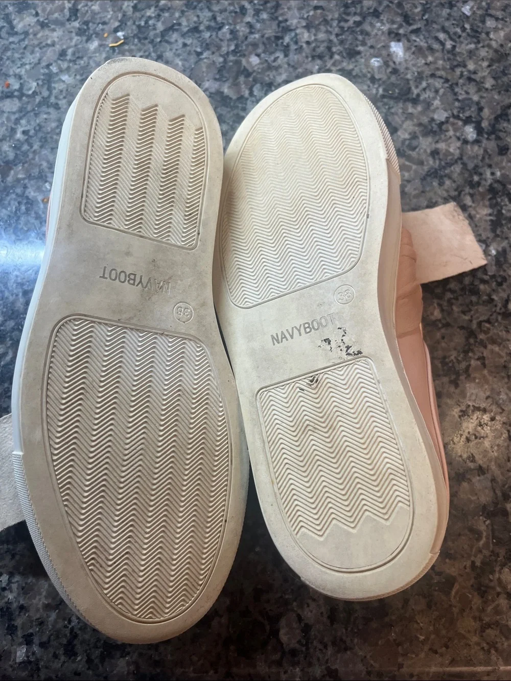 Navy boot slip-On Leather Knot Sneakers - Blush Pink 8